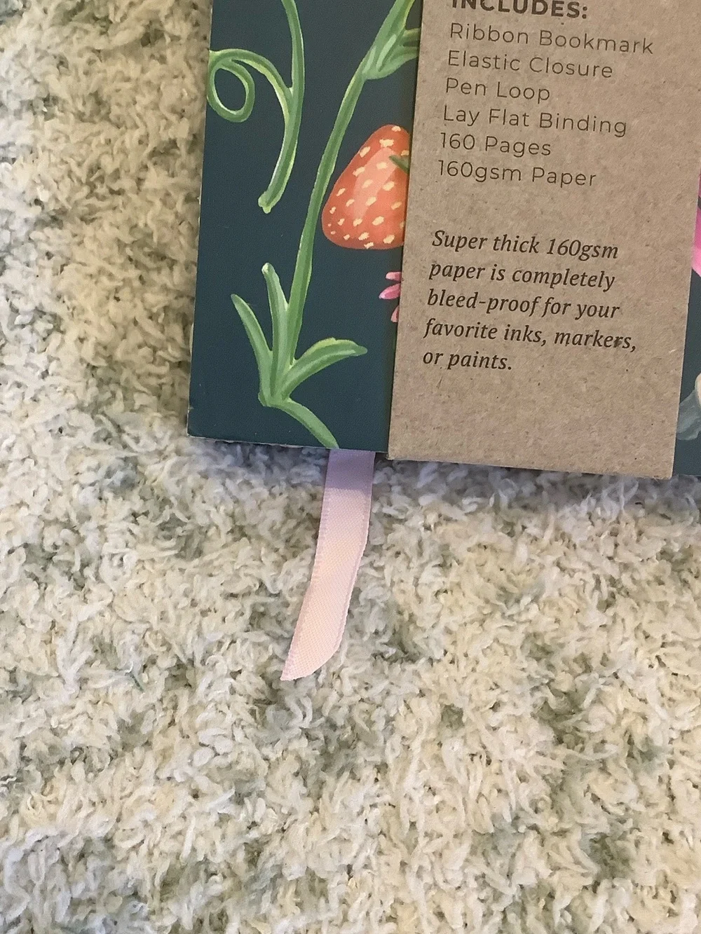 Strawberry Hummingbird Nature Travel Creative Journal Notebook NWT 160 lined pgs
